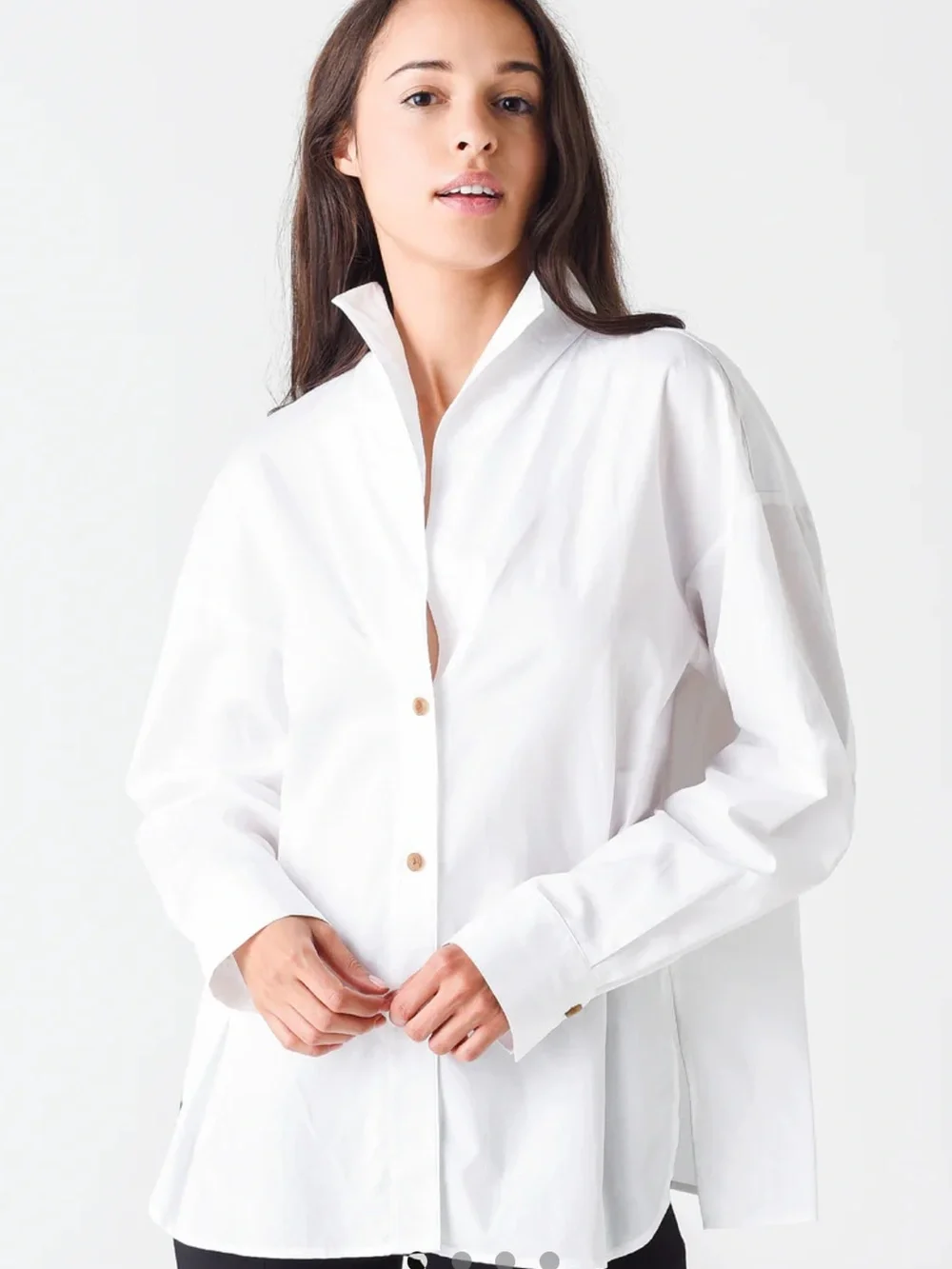 Vince Designer Luxury Cotton Stand Collar Shirt Size XL
